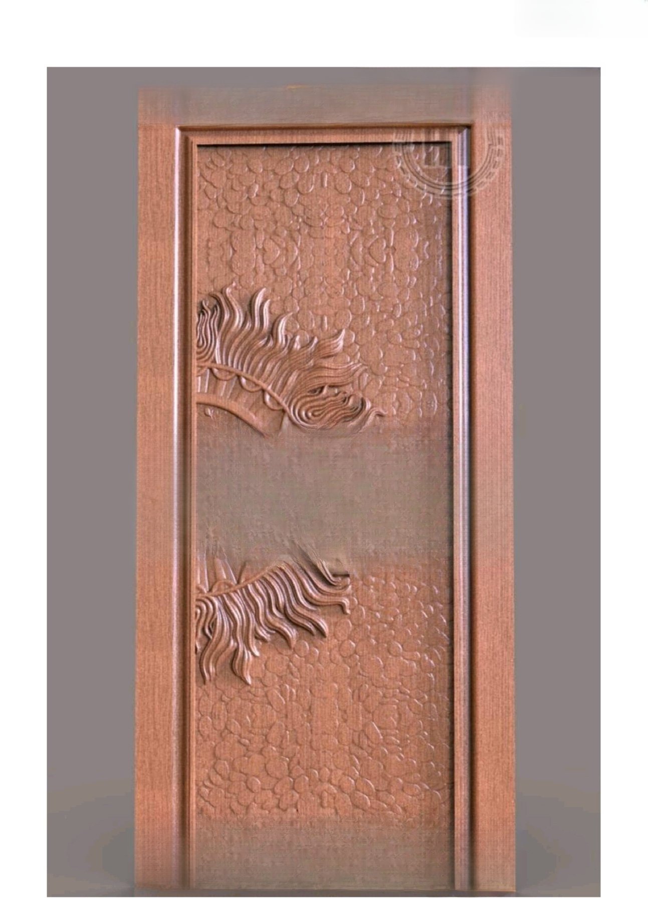 GSK HT - PAGE-12 Abstract Floral Wave Carved Door 3D Model